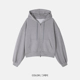 Liz Cropped Zip Hoodie (3color)
