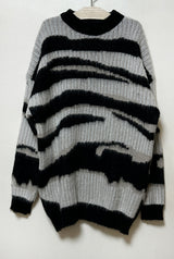 ZEBRA BLACK MARBLING BOXY MODERN HIP KNIT