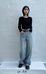 WIDE BLUE DENIM PANTS code 23000