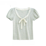 Rena Stripe Ribbon Tee
