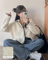 Bicolor loose fit Knit cardigan