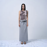 UNBALANCE SLEEVELESS TOP (COCOA)