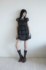 BABYDOLL DRESS IN BLACK CHECK