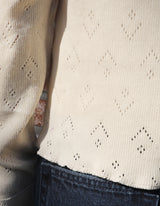 パンチングニット (クリーム) WOMENS