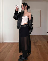 See-through long sk (2 color)