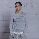 (DUC) GA ヘンリーネック長袖Tシャツ グレー