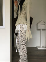 needs frill shirring blouse t
