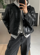 Meier Daily Semi Cropped Twoway Hooded Zip-Up