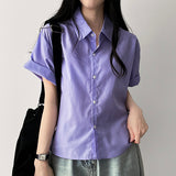 Monran Muji Cropped Short-Sleeved Shirt