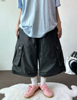 Nedi Cotton Multi Pocket Cargo Bermuda Shorts 2color