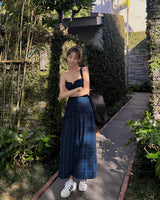 Simonda Checkered Long Dress
