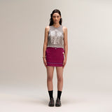Floral Bone Sleeveless Gray