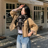【BELLIDE MADE】バンドカラー スエード クロップジャケット