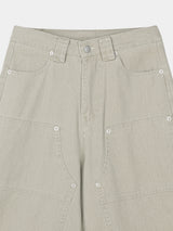 Carpenter capri cotton pants 3color