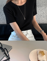 Weekly Linen Ribbed Round Knit / 4 colors