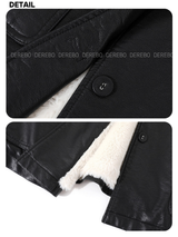 High-End Leather Warm Pocket Half Coat