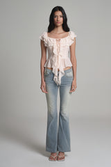 Cherry Sorbet Ruffle Top, Baby Pink
