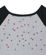 U NECK STAR RAGLAN LS TEE GREY(CV2GSFT553A)
