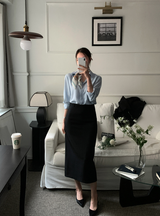 Lavin H-line Slit Long Skirt / 4 colors