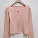 Connie V-neck Round Cropped Cardigan
