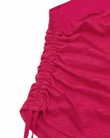 Detachable Sleeve One Shoulder Top _ PINK