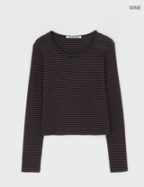[B-BASIC] スタンダードストライプロングスリーブTシャツ (2size)