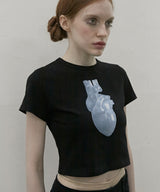 Heart Short Sleeve Tee Black