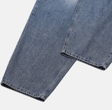 Drain embossed washed balloon denim pants