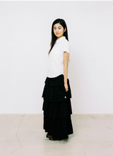 Twister Star Check Tiered Skirt - Black 