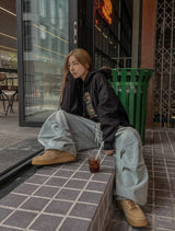 ワンカモパッチヘビーパイルフーディ