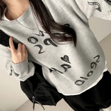Pen Lettering Printing Round Knit