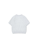 [AG.W] Round Raglan Sweat Half Tee - White Melange