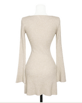 milktea bell flare knit ops