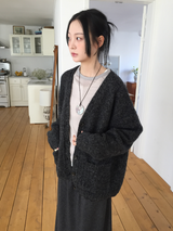 ロティVネックポケットボカシカーディガン（3c）