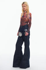 Embryo デニムのローライズベルボトム