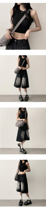 Roit's Washed Cargo Denim Bermuda Shorts