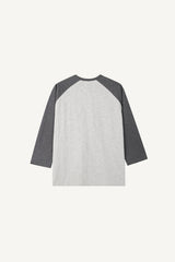 スラブカラーマッチングラグラン7分袖Tシャツ