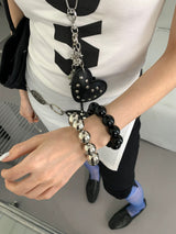 Metal acrylic ball bangle(2Set)