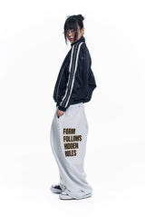 スターレタリングパッチスウェットパンツ - ホワイト