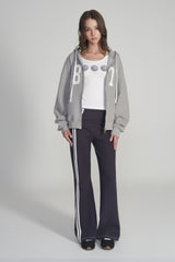 87 Waffle hooded zip-up, Gray