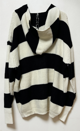 (HIGH-QUALITY!/UNISEX) ビッグフードルーズフィットストライプニットジップアップ - 2 COLOR