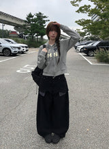 Flick Check Wide Cotton Balloon Pants