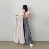 Dijo high waist two button back banding loose pin tuck wide slacks (3 colors)