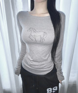 pony glitter tee (2colors)
