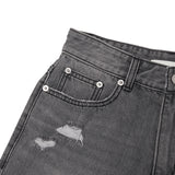 コレクションダメージショートデニムパンツ (グレー)