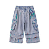 Loose eight-pack denim shorts