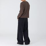 REVERSE BAND CUT WIDE DENIM PANTS