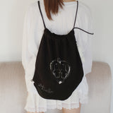 Deli rabbit string bag (black_gray)