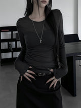 layered see-through long sleeve T (4color)