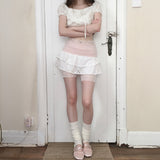 Lace Layer Sagging Shorts - 4COLOR